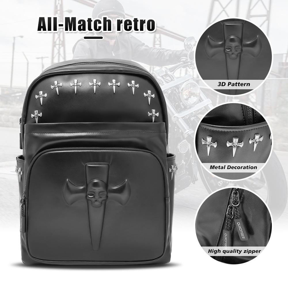 Waterproof Motorcycle Backpack PU leather Multi-Functional Travel Bag Helmet Bag
