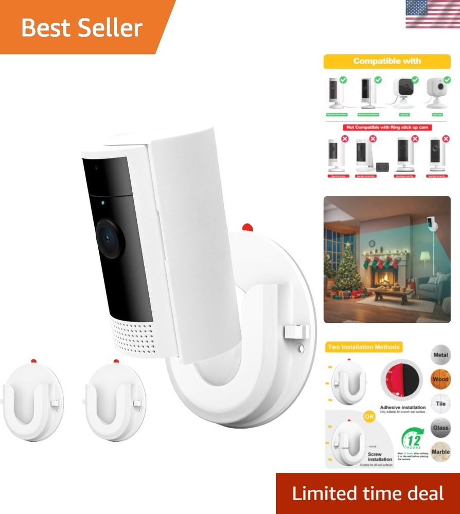 2 Pack VHB Adhesive Wall Mount Bracket for Ring & Blink Cameras – Easy Install