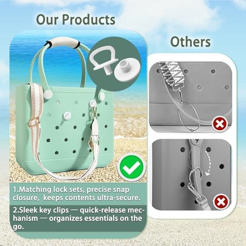 Adjustable Strap for Bogg Bag, Shoulder Straps Bag Accessories White Stripes