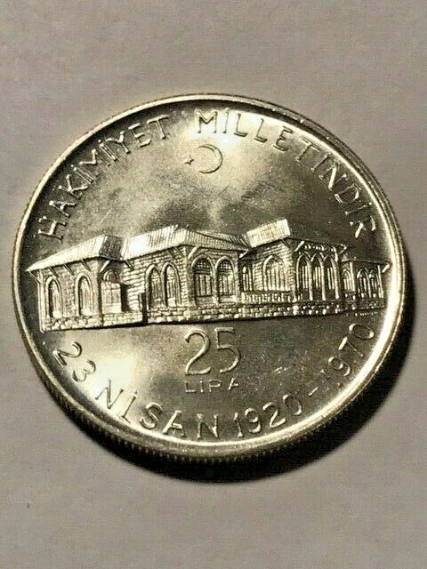 1970 Turkey 25 Lira Unc++ #17877