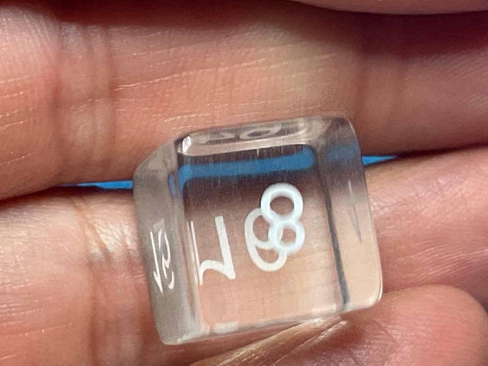 TRANSPARENT BACKGAMMON CUBE————BG-2