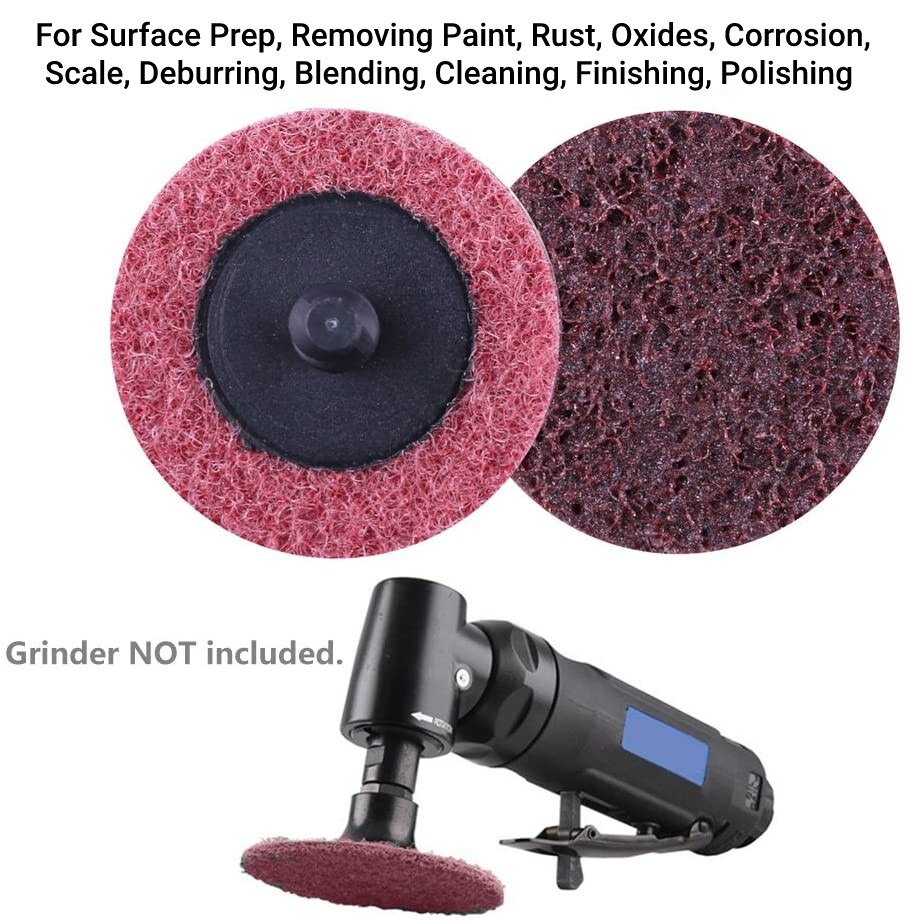 50PCS 2 in Roll Lock Die Grinder Sanding Pads Medium Surface Conditioning Discs