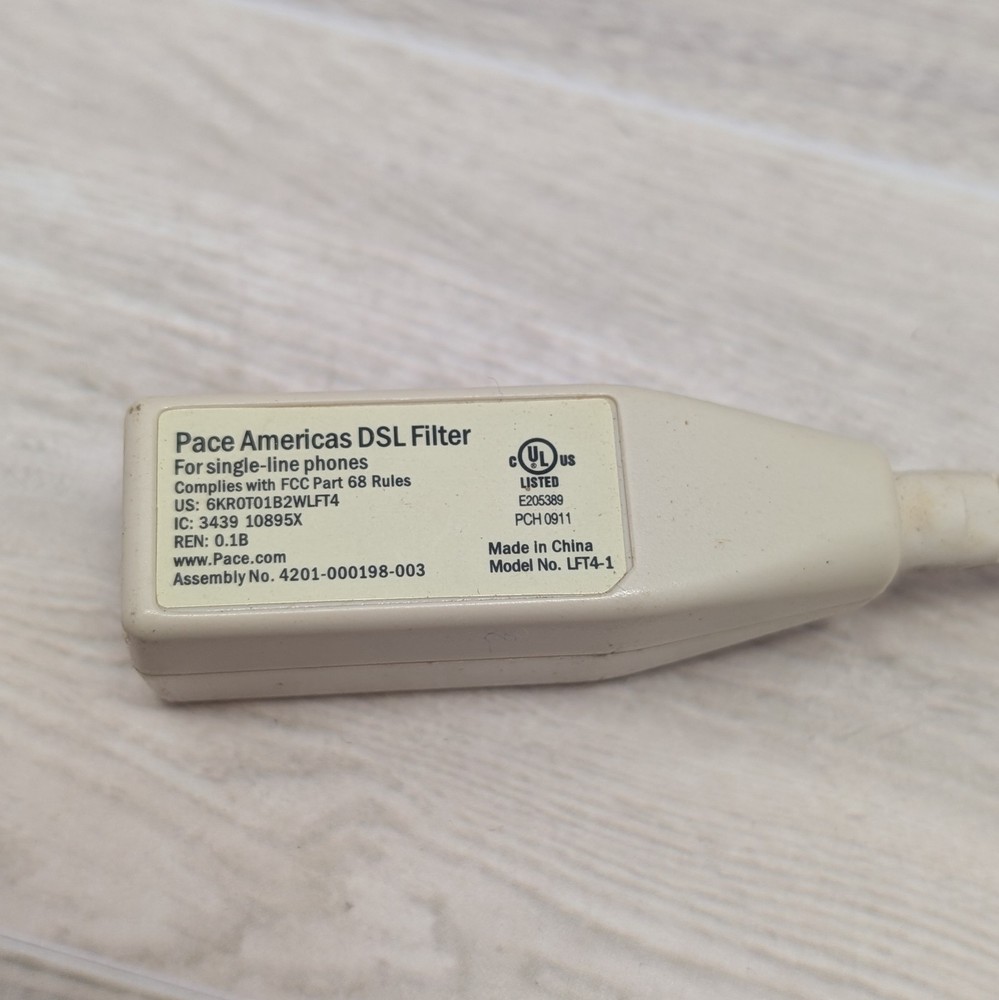 Pace Americas DSL Filter Model LFT4-1 For Single Line Phones