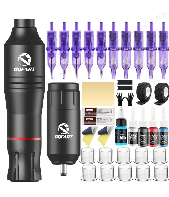 Wireless Tattoo Kit Complete for Beginners Pen Machine with Power Supply