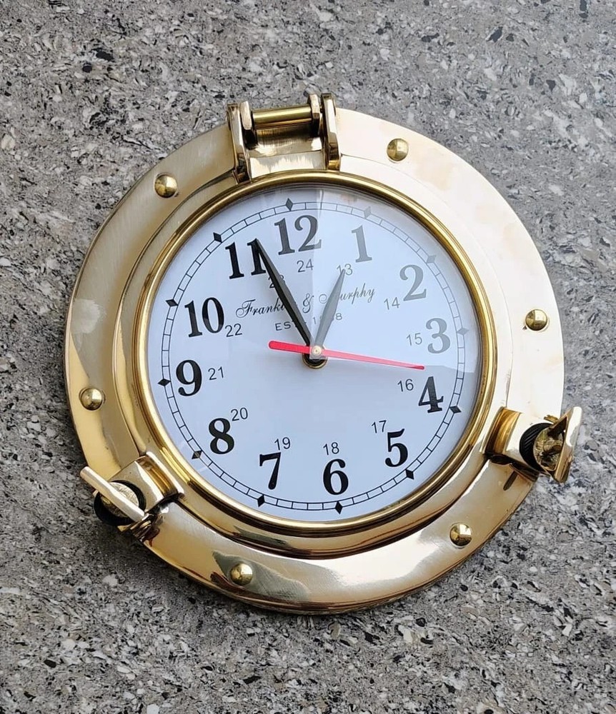 Nautical Porthole Clock Solid Brass Ships Maritime Clock Beautiful Gift
