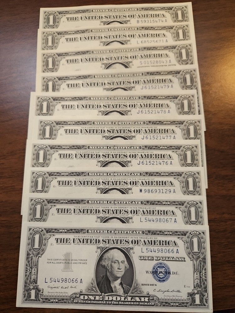 AU/CU Uncirculated 1957 One Dollar Silver Certificate