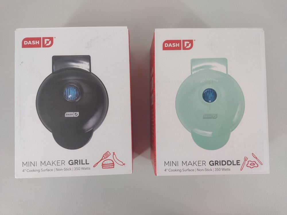 NEW IN BOX Dash Mini Maker GRILL & GRIDDLE 4” Surface Cooking Appliances