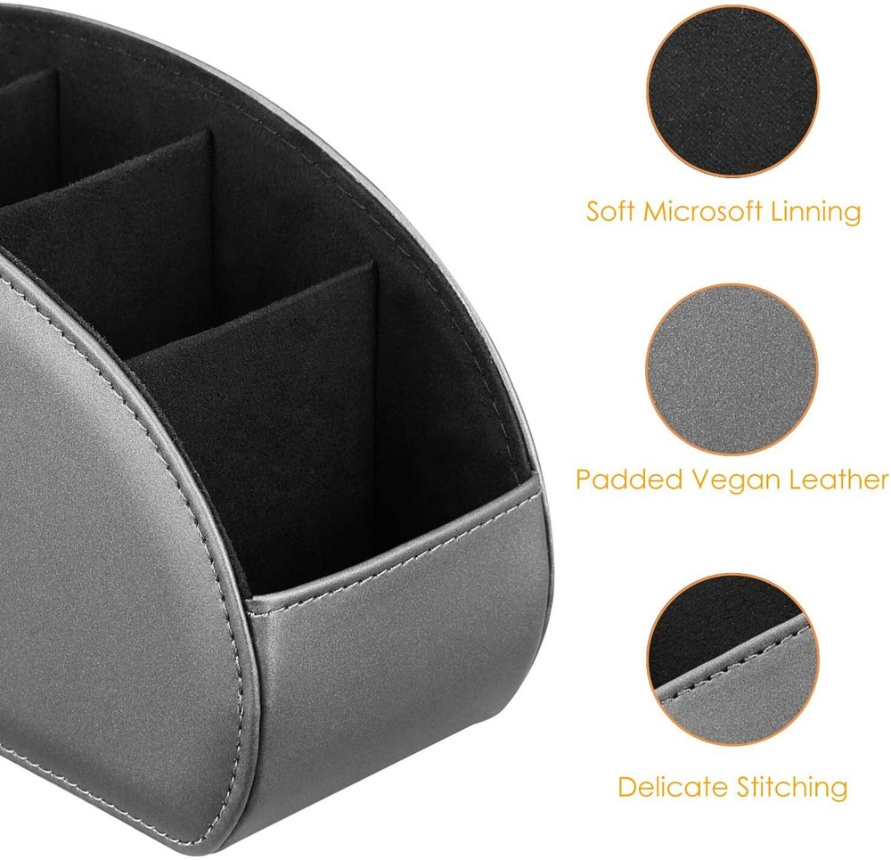 (5 Compartments) TV Remote Control Holder Caddy Desktop Makeup Brush Organizer