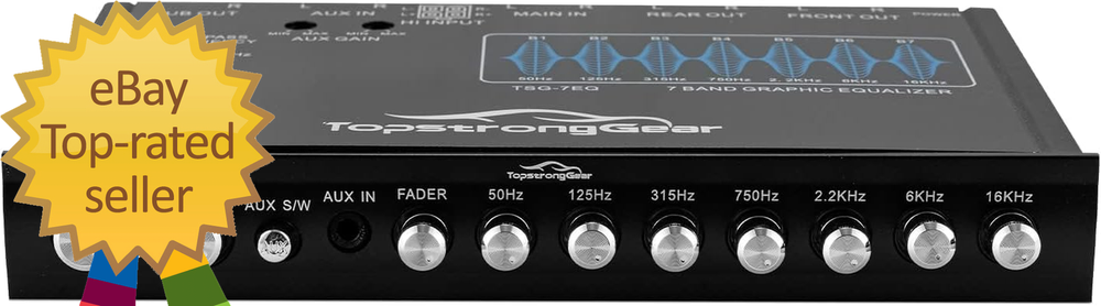 TSG7EQ 7-Band Car Audio Graphic Equalizer with Front 3.5Mm Aux Input High