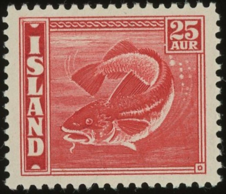 Iceland  Scott #224  Mint MH (Codfish)