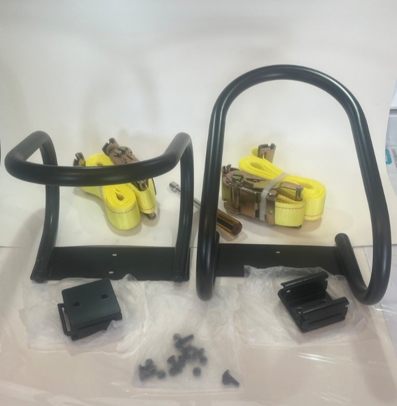 2 Pack E Track Wheel Chock & Strap Kit Track Motorcycle Wheel Chock Trailers