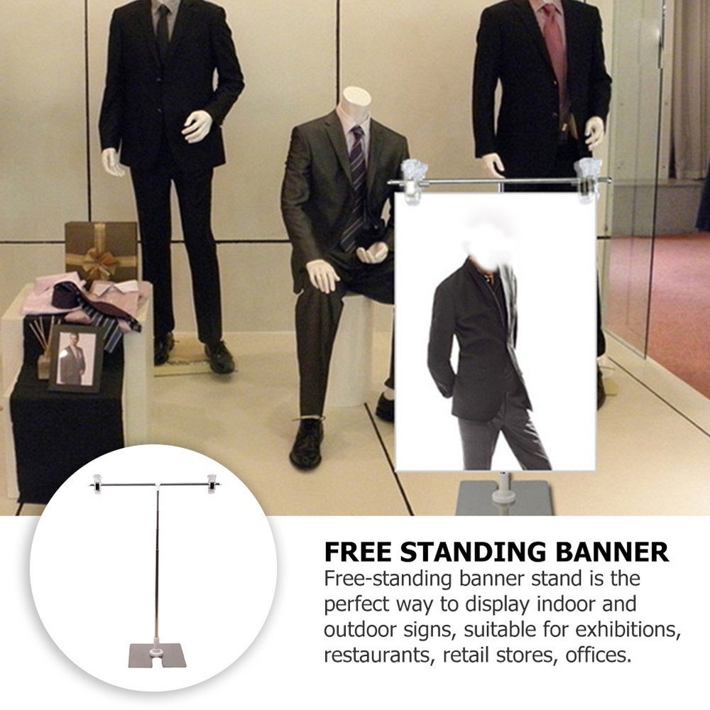 T-shaped Poster Stand Holder Sign Display Office Adjustable Board Easel