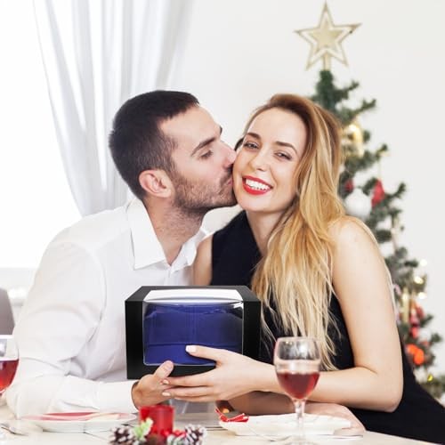 25 Pack Black Gift Boxes with Window for Hat, Paper Hat Display Case, Fold