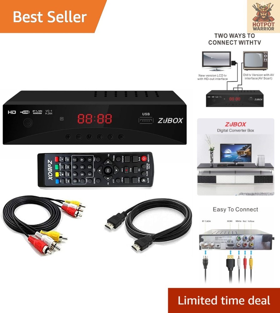 Multi-Function Digital TV Converter Box - 1080P Video, Parental Control & More