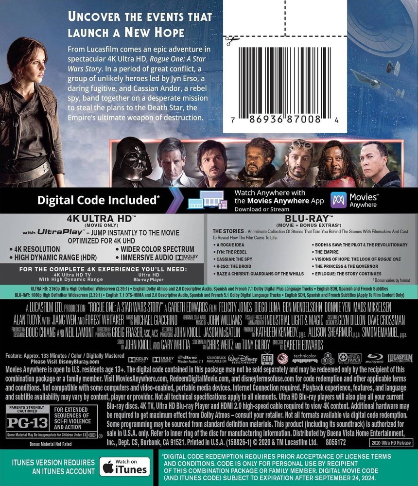 Rogue One (4K UHD / Blu-ray + Digital) NEW