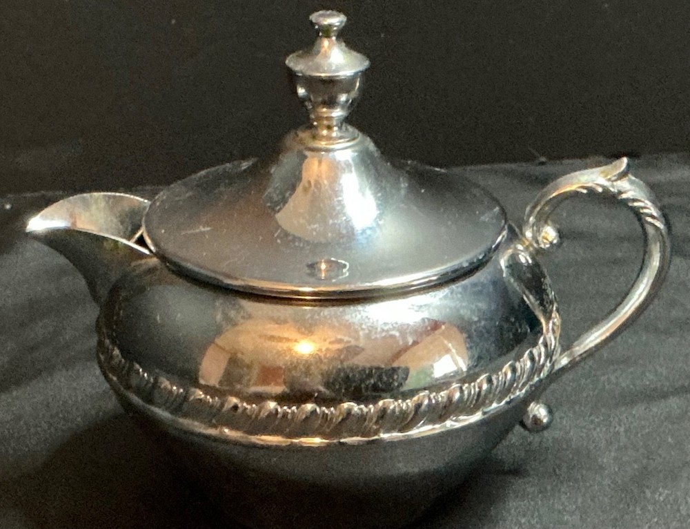 Vintage MCM Sheridan Silver on Copper Creamer