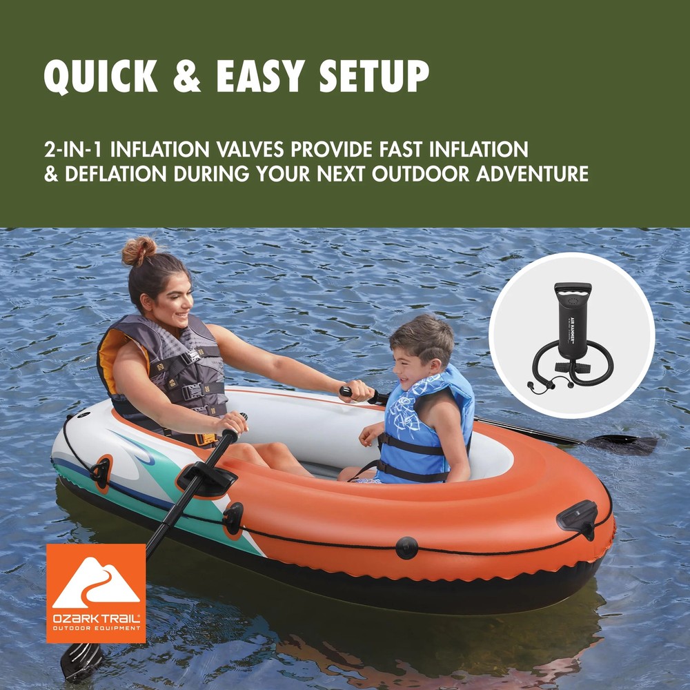 Ozark Trail 2 Person Inflatable Raft Boat Set