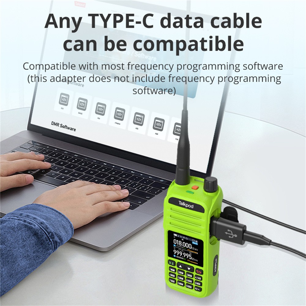 Walkie-Talkie Frequency Programming Cable Adapter For Windows MacOS Linux