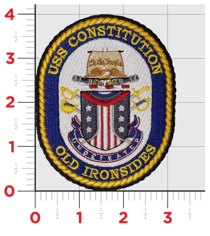 NAVY USS CONSTITUTION OLD IRONSIDES EMBROIDERED PATCH
