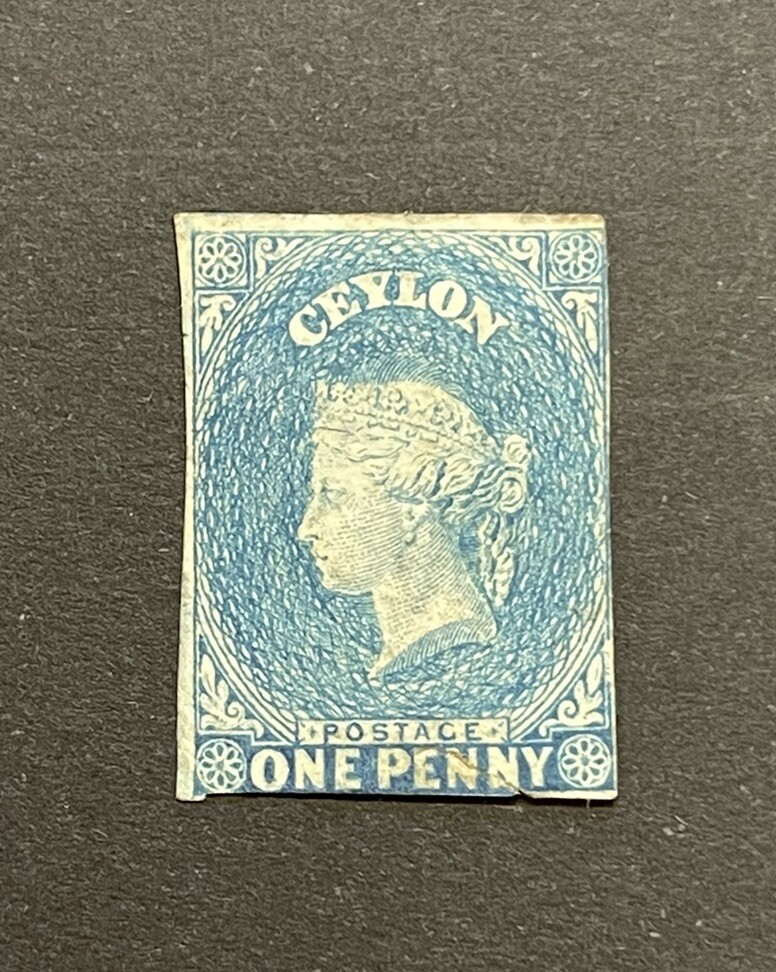 Ceylon SG 2a 1d Blue MINT - Repaired Rip - CAT £1200 SPACEFILLER