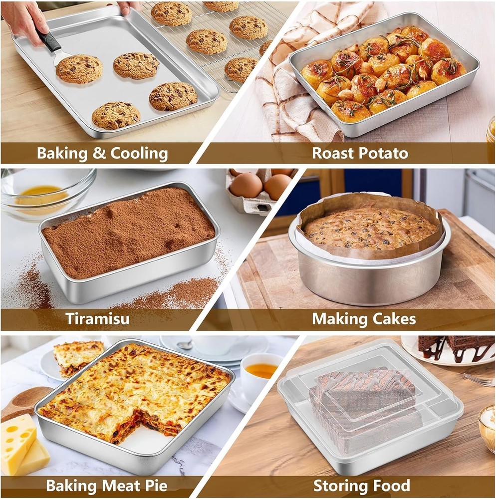 12-Piece Stainless Steel Bakeware Set - Baking Sheets & Pans Kit