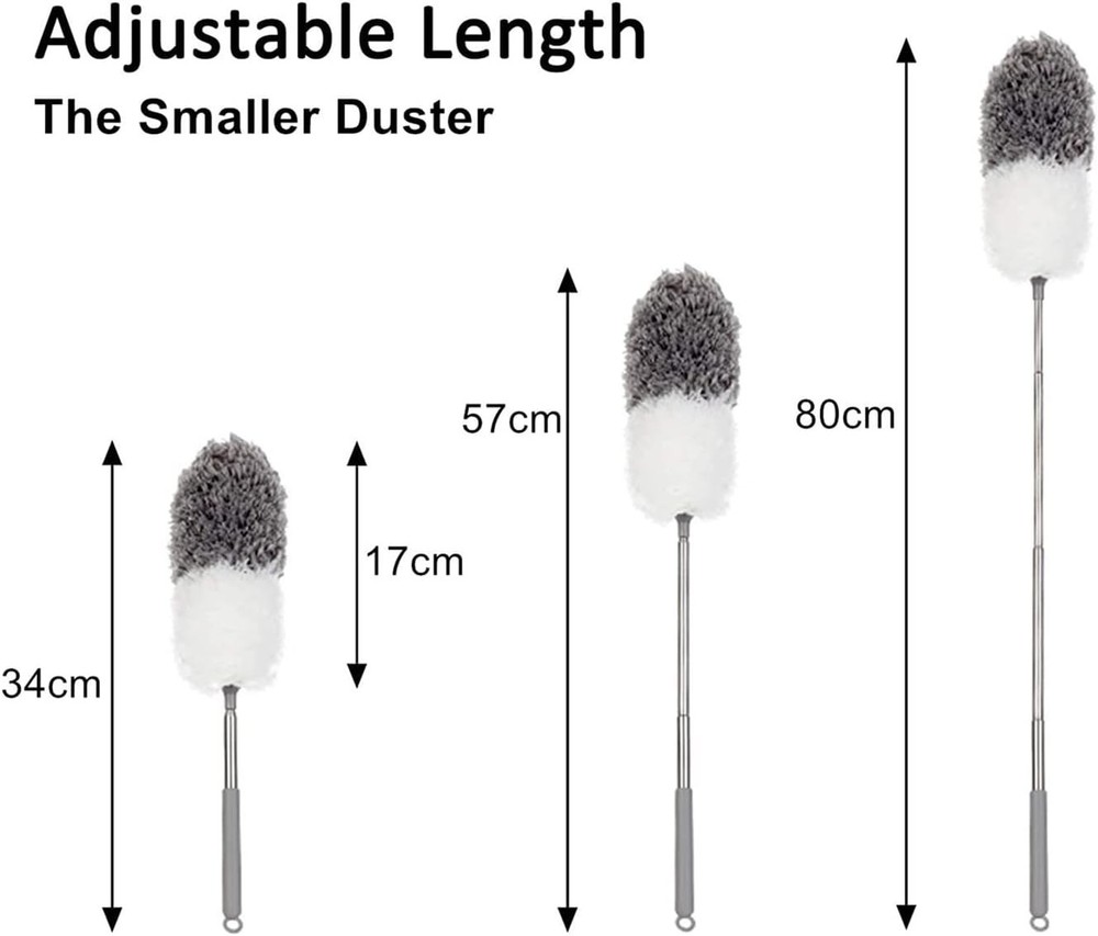 Microfiber Feather Duster with Extendable Pole and Bendable Head, 100" Telesc...