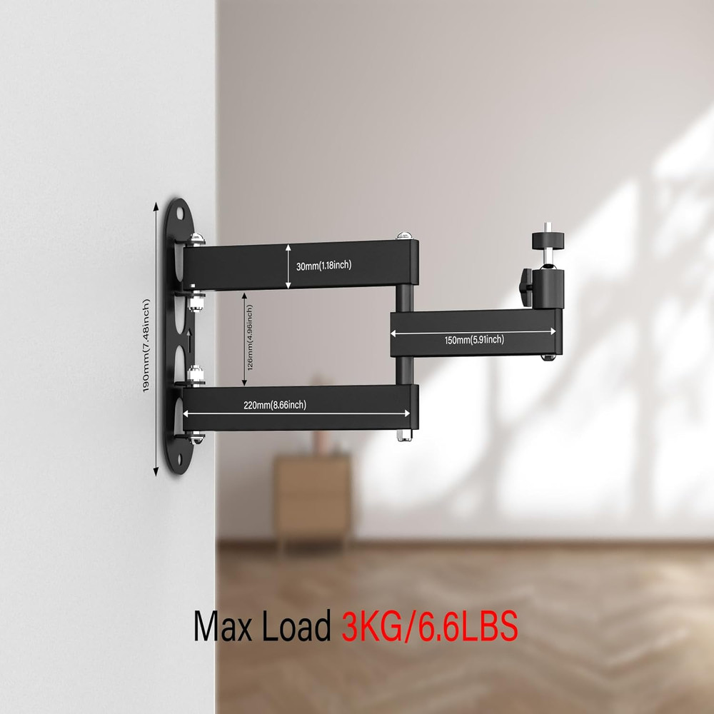 Universal Projector Wall Mount - 360° Rotation & Adjustable Tilt, Fits 1/4" S...