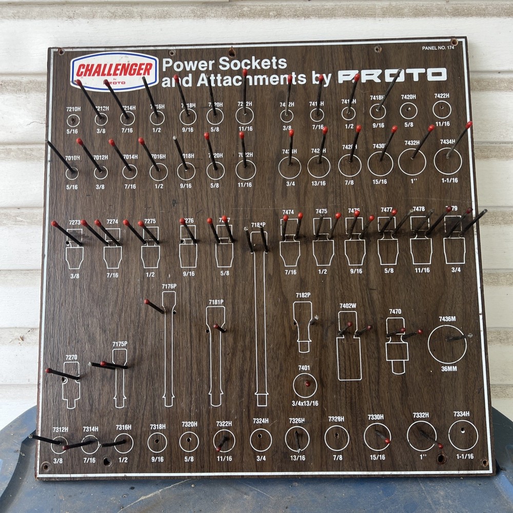Vintage Challenger By Proto Tool Display Board Panel #174 socket