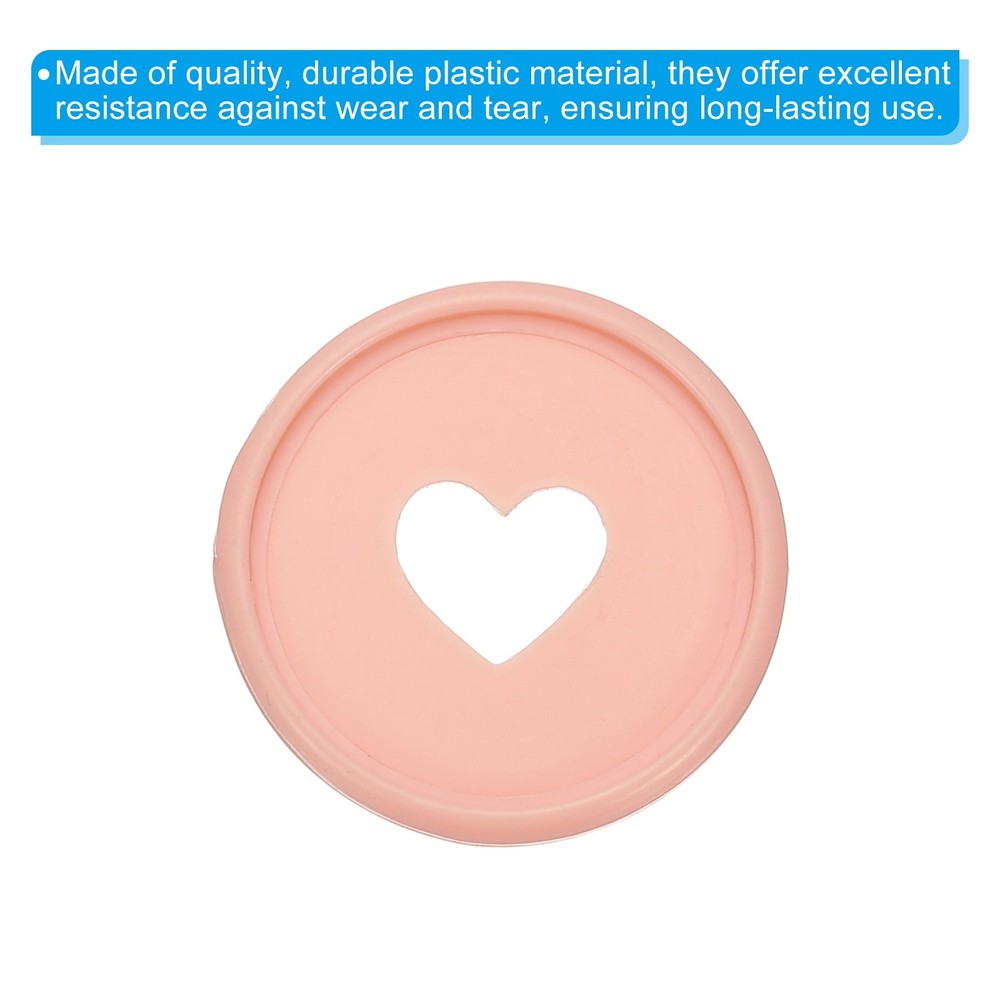 35mm Plastic Book Binding Discs, 11 Pack Expansion Discs Heart, Light Pink