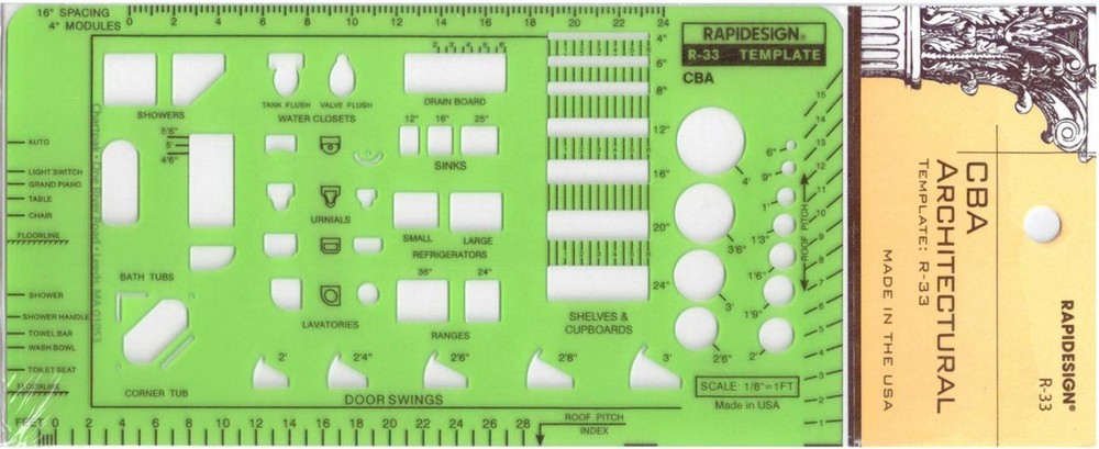 Berol Rapidesign Template- CBA Architectural - R-33