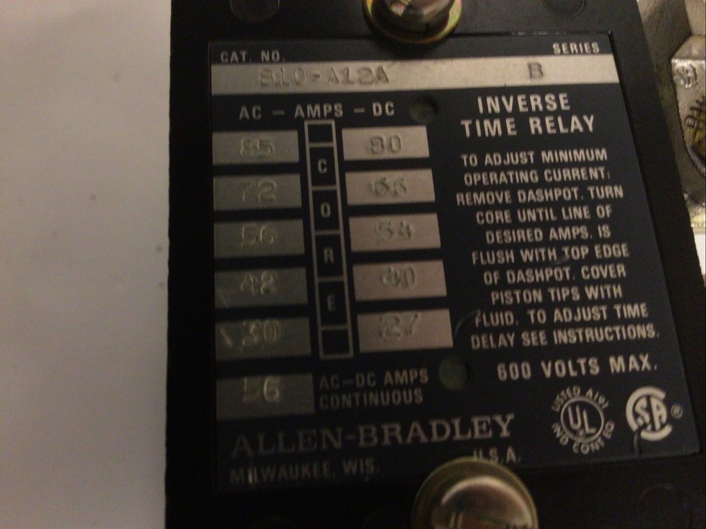 Allen-Bradley Inverse Time Relay 810-A12A