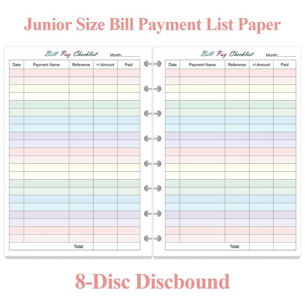 Junior Size Payment Checklist Refills - 50 Sheets/100 1-Pack, [MULTIPLE]