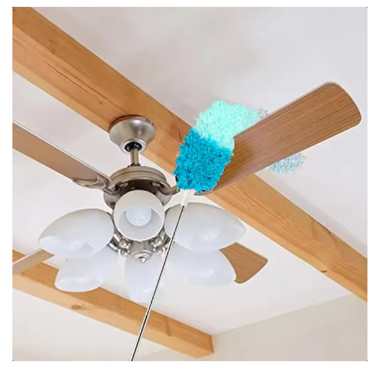 Extendable Microfiber Duster Long Pole for High Ceiling Fan Cleaner WashableHead