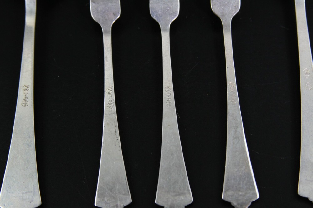 DAVID-ANDERSEN NORWAY 830 SILVER RADHUS PATTERN (5 PIECES) SPOONS & FORKS