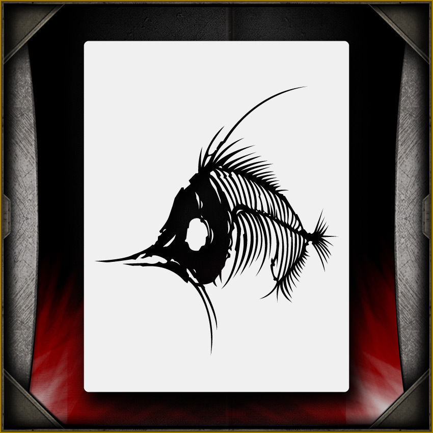 Fish Bones 2 -  Airbrush Stencil Template Airsick