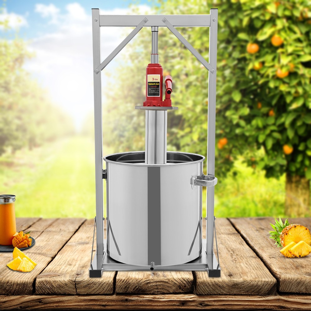 9.5Gal Fruit Wine Press, Manual Stainless Steel Cider Press with Hydraulic Jack