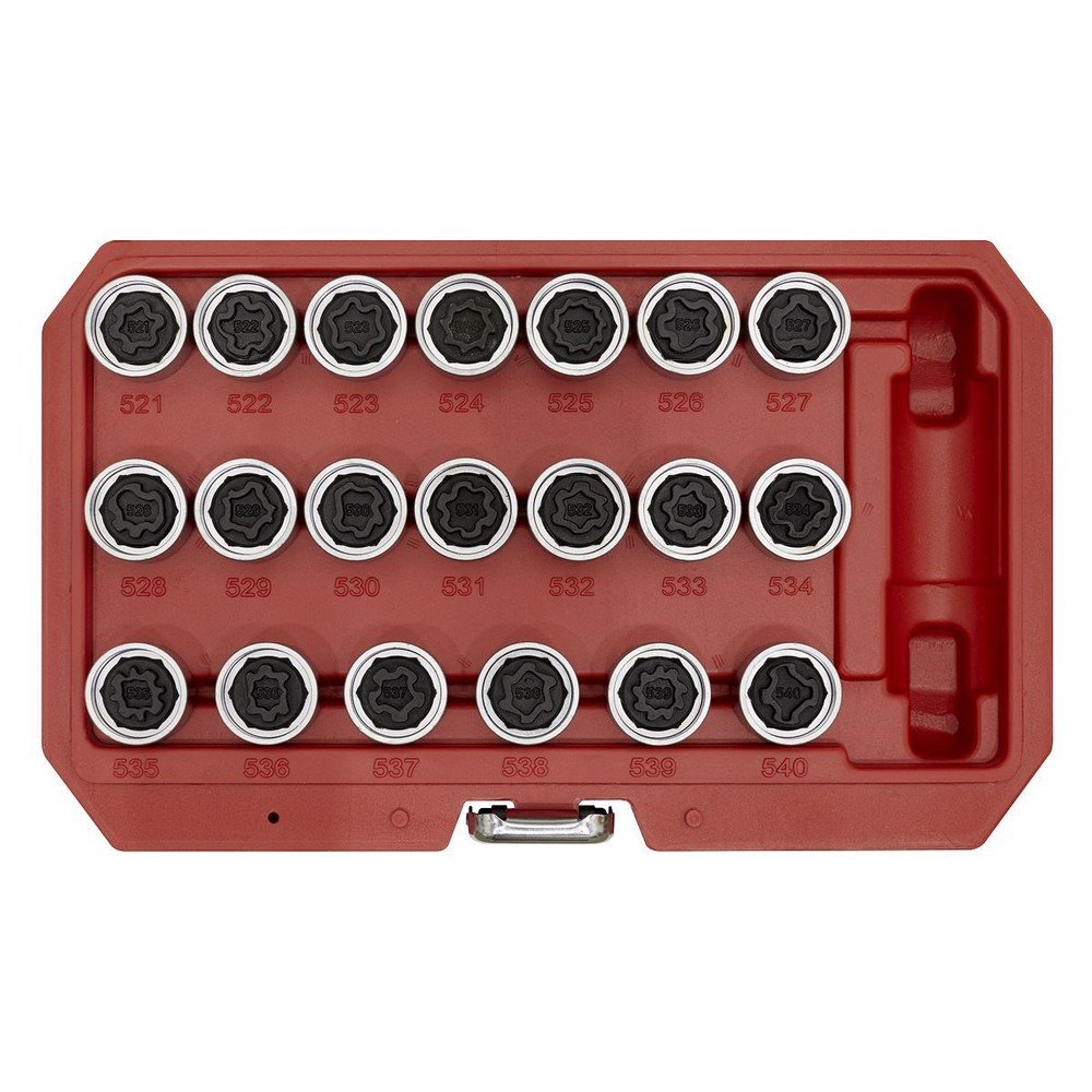 Sealey Locking Wheel Nut Key Set 20pc VAG Garage Storage Case