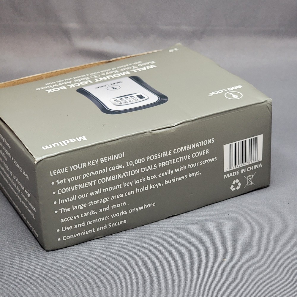 Iron Lock Portable Key Lock Box 4-Digit Combination Safe Medium 2.0 New