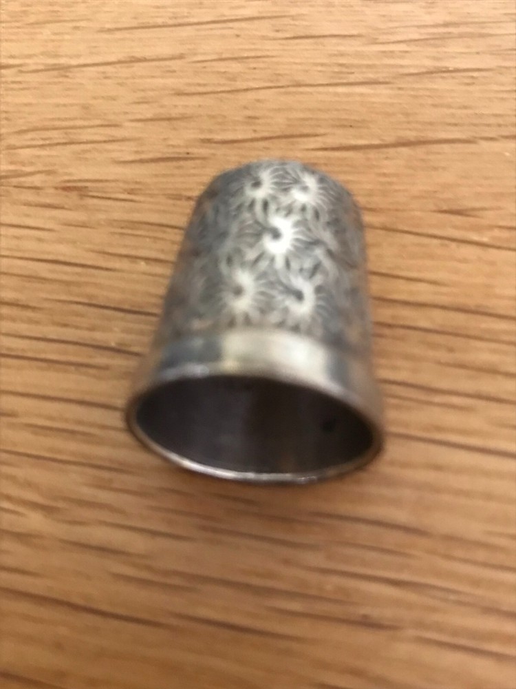 Antique Silver Thimble Floral Design Birmingham 1925 No 5