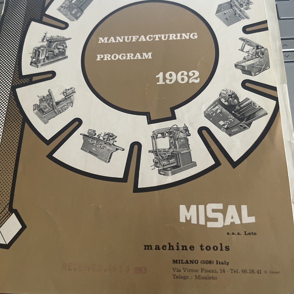 MISAL Machine Tools Btochure Manufaturing Program 1962