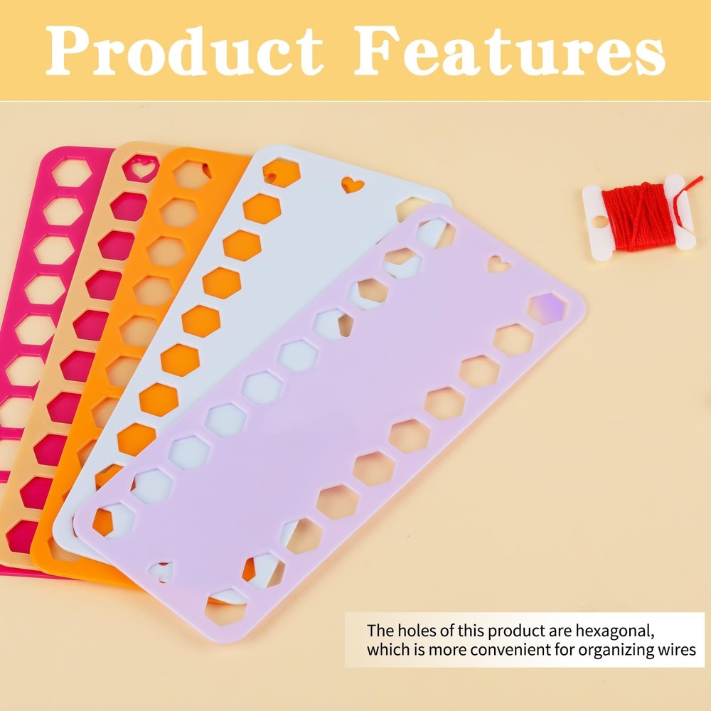 Embroidery Floss Organizer, 5 Color Plastic Floss Bobbin