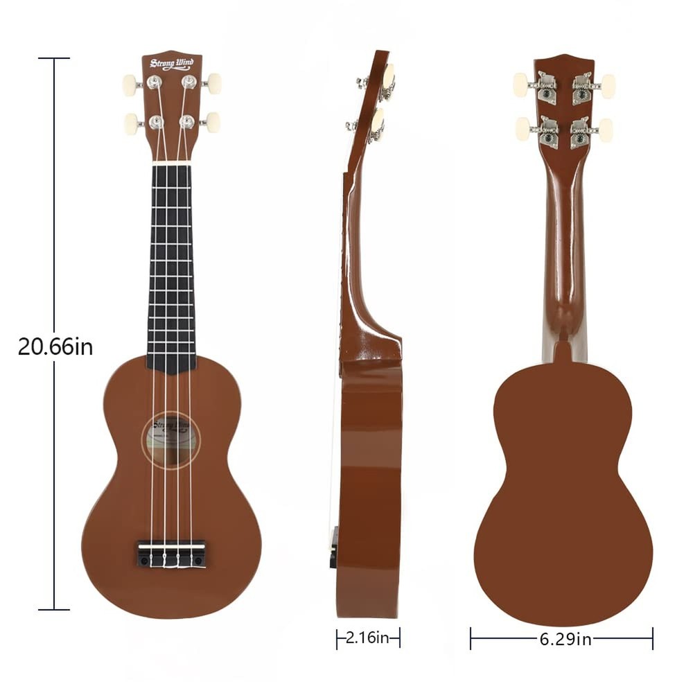 Strong Wind Soprano Ukulele - Stringed Musical Instrument Ukulele for Beginne...
