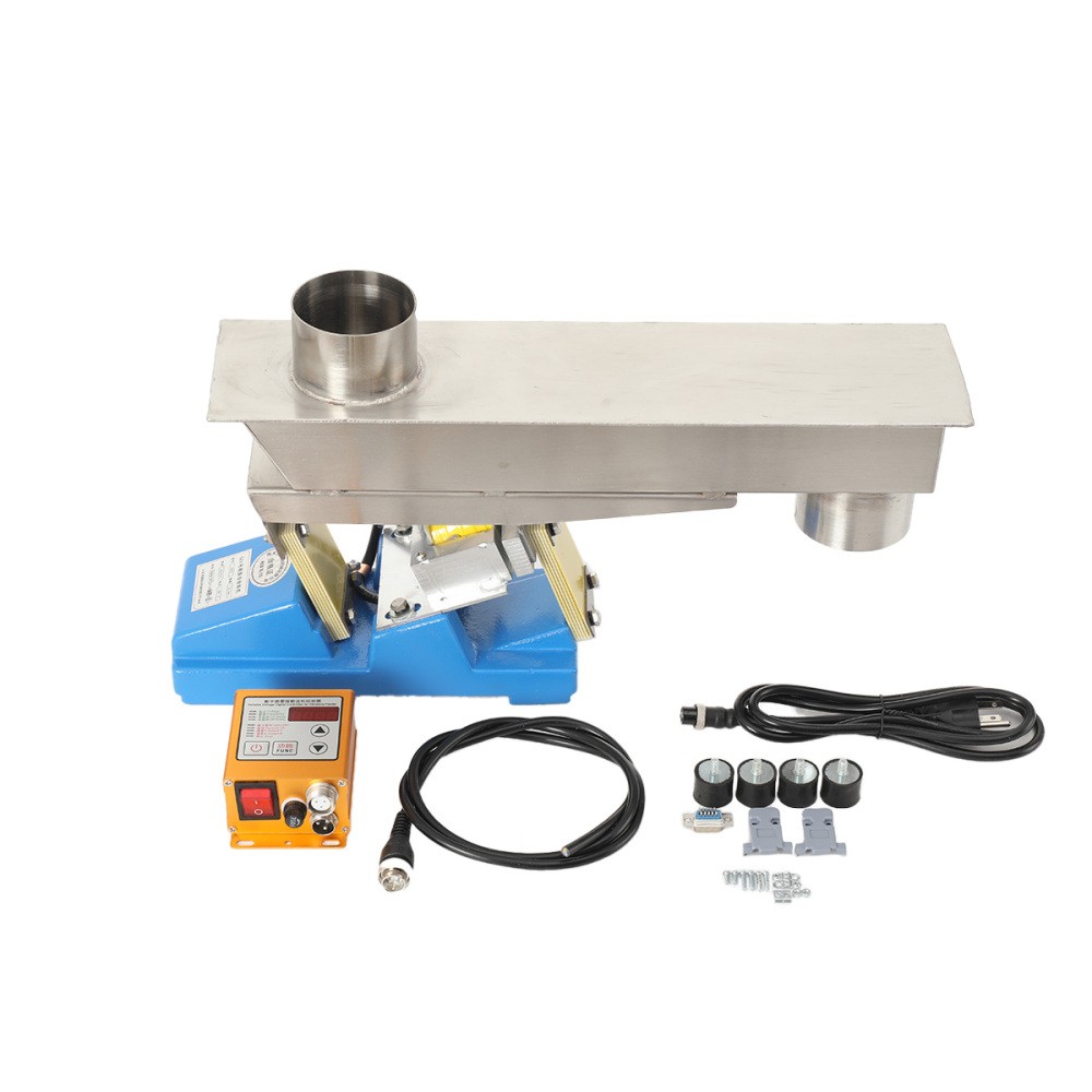 GZV Small Vibrating Feeder Electromagnetic Shaking Feeding Machine w/ Controller
