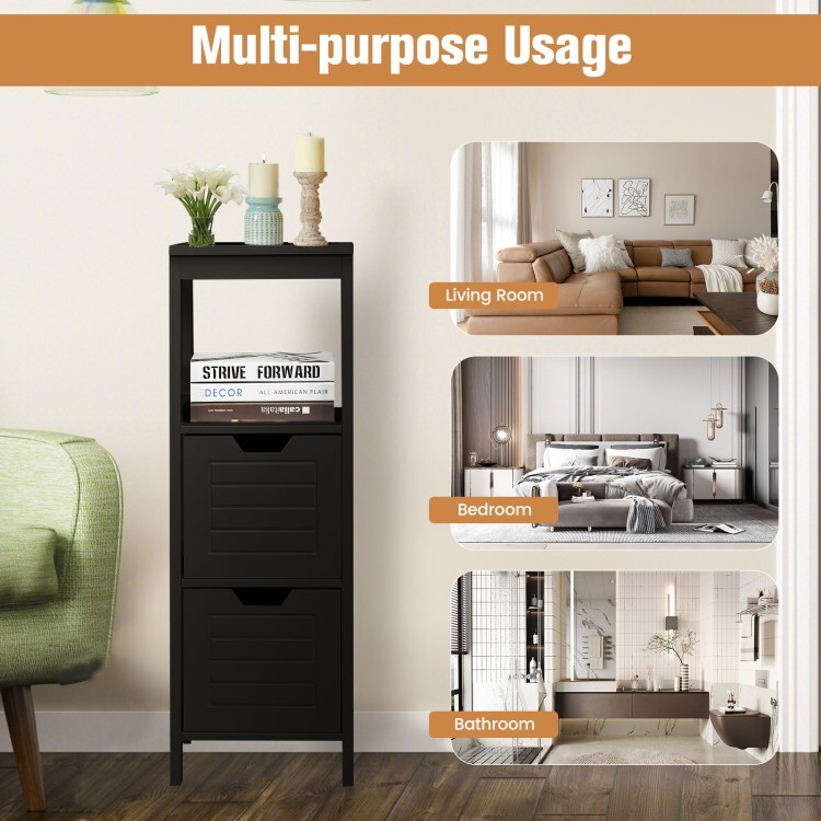 Multifunction Bathroom Floor Adjustable Storage Organizer Cabinet Freestanding
