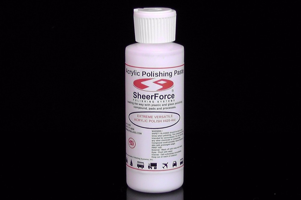 Plastic / Acrylic Polishing Paste 4-oz Container ( SheerForce Brand / White )