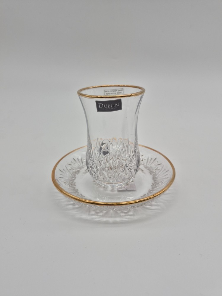 Dublin Crystal Gold Rim Kiddush Set