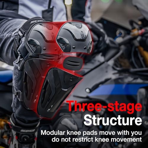 Motorcycle Knee and Shin Guards – Adjustable Protective Knee Pads for