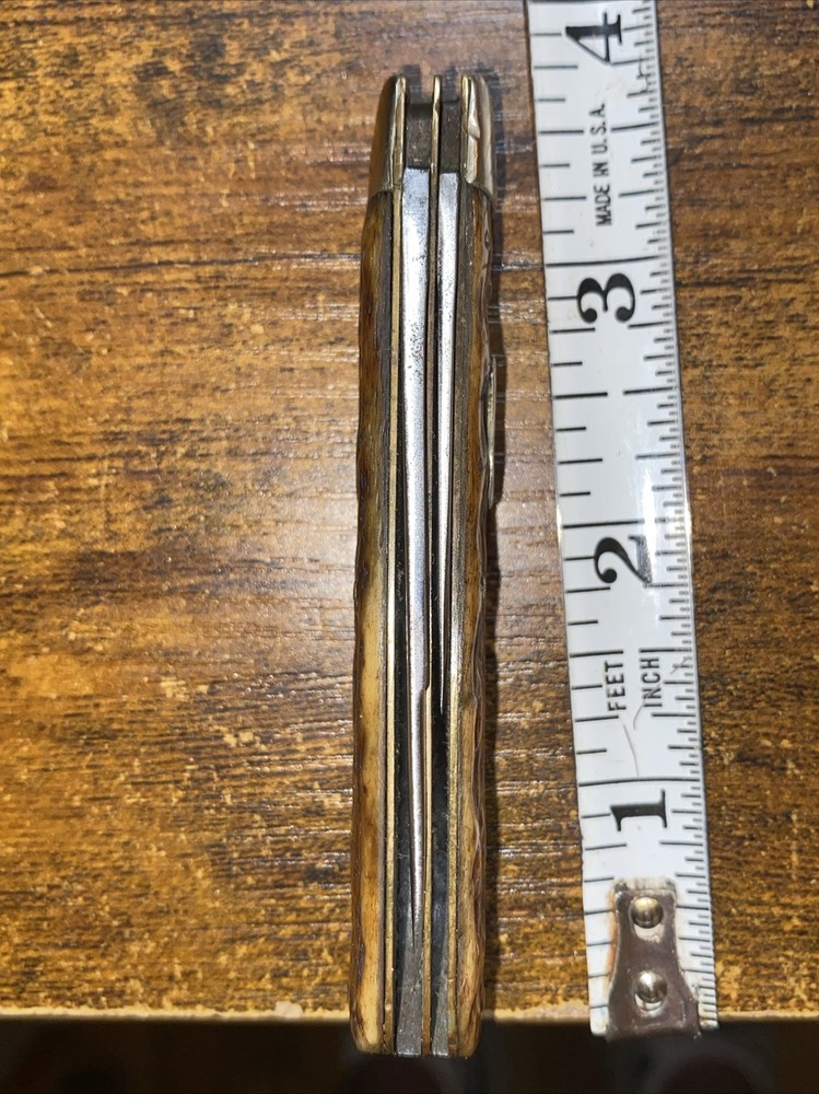 Vintage Iroquois 2 Blade Bone Handled Jack Knife