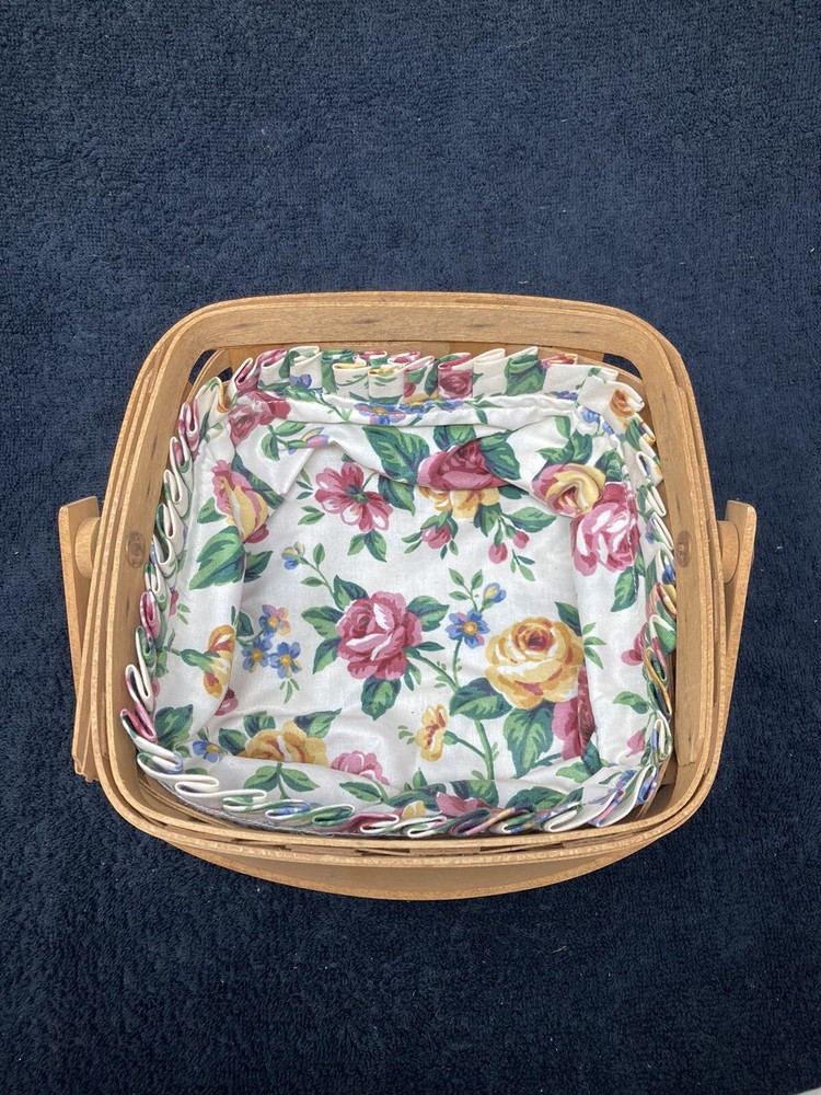 longaberger basket 1992 small berry with skirt and movable handle