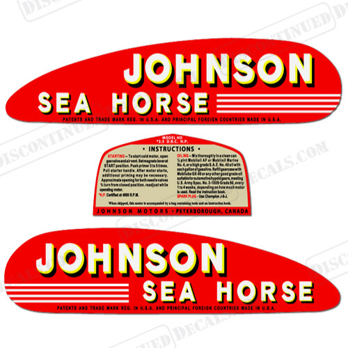 Fits Johnson 1948 5hp Decals - U.S. Version